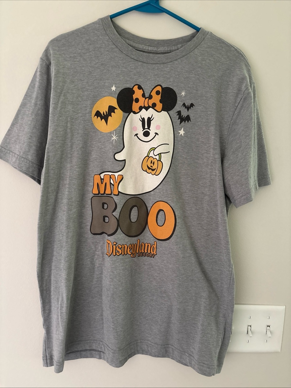Disney Gray Tee with Bright Blue Accent